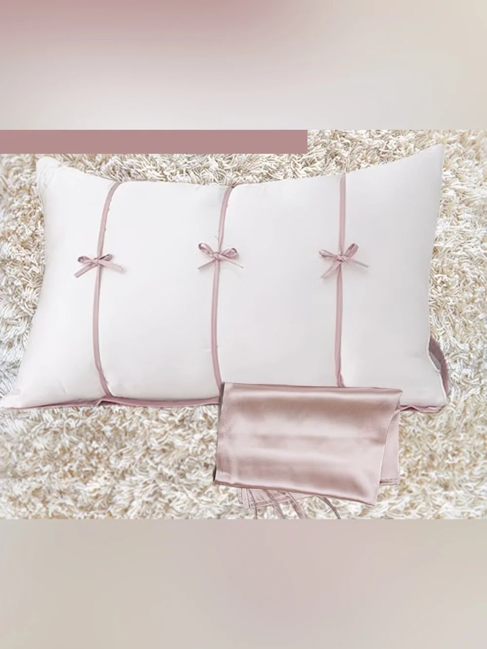 Premium 22 momme 100% Class 6AMulberry Silk Pillowcase, Single-Sided Tie Design